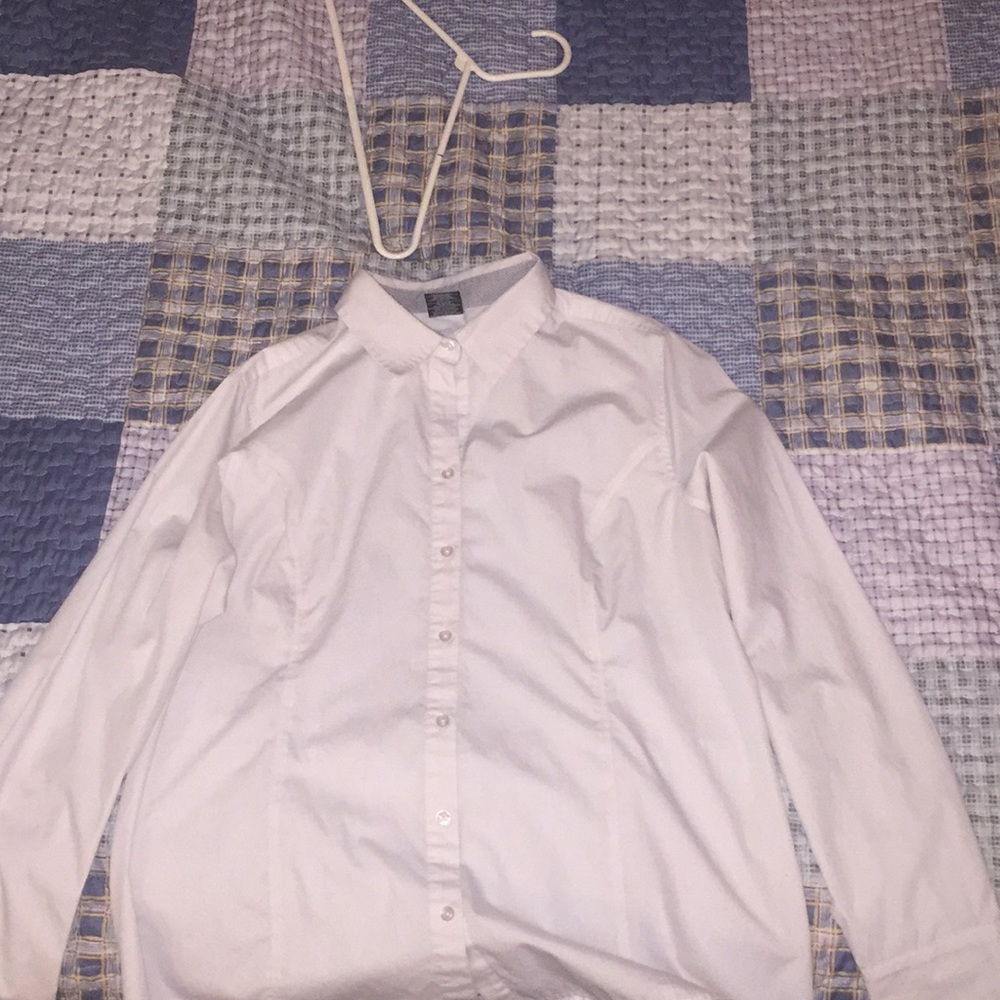 White long sleeved button down